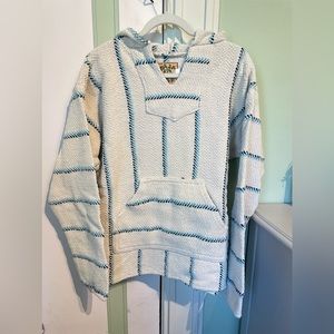 Baja Joe. Drug Rug. Pullover Hoodie. Pale Yellow. Size Large.